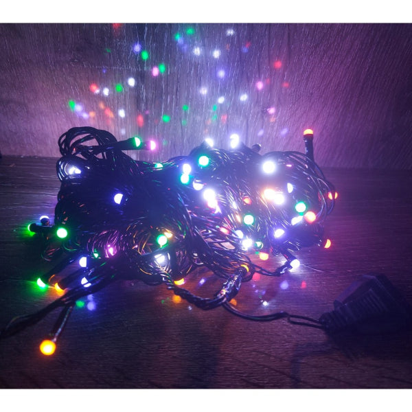 10m 100 LED Teardrop RGB Fairy Lights Black Cable