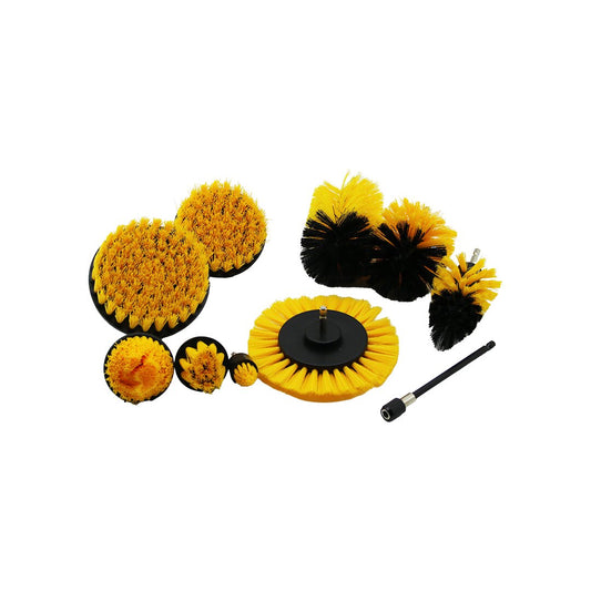 10PCS = 9PCS BRUSH + 1PCS EXTENSION ATTACHMENT=15CM DRILL BRUSH SET (5347)
