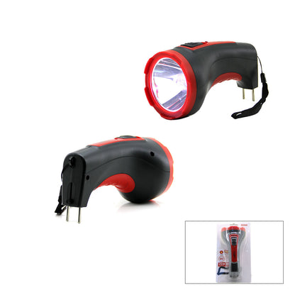 10W TEK LED BOMBELİ GÖVDE FİŞ ŞARJLI EL FENERİ UZUN MESAFELİ KAMBUR (5347)
