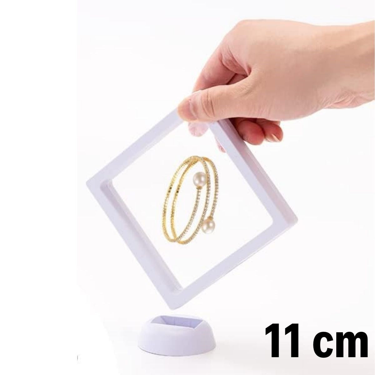 11x11cm Standlı 3D Takı Ziynet Hatıra Koleksiyon Saklama Kutusu Şeffaf Film Çerçevesi (5347)