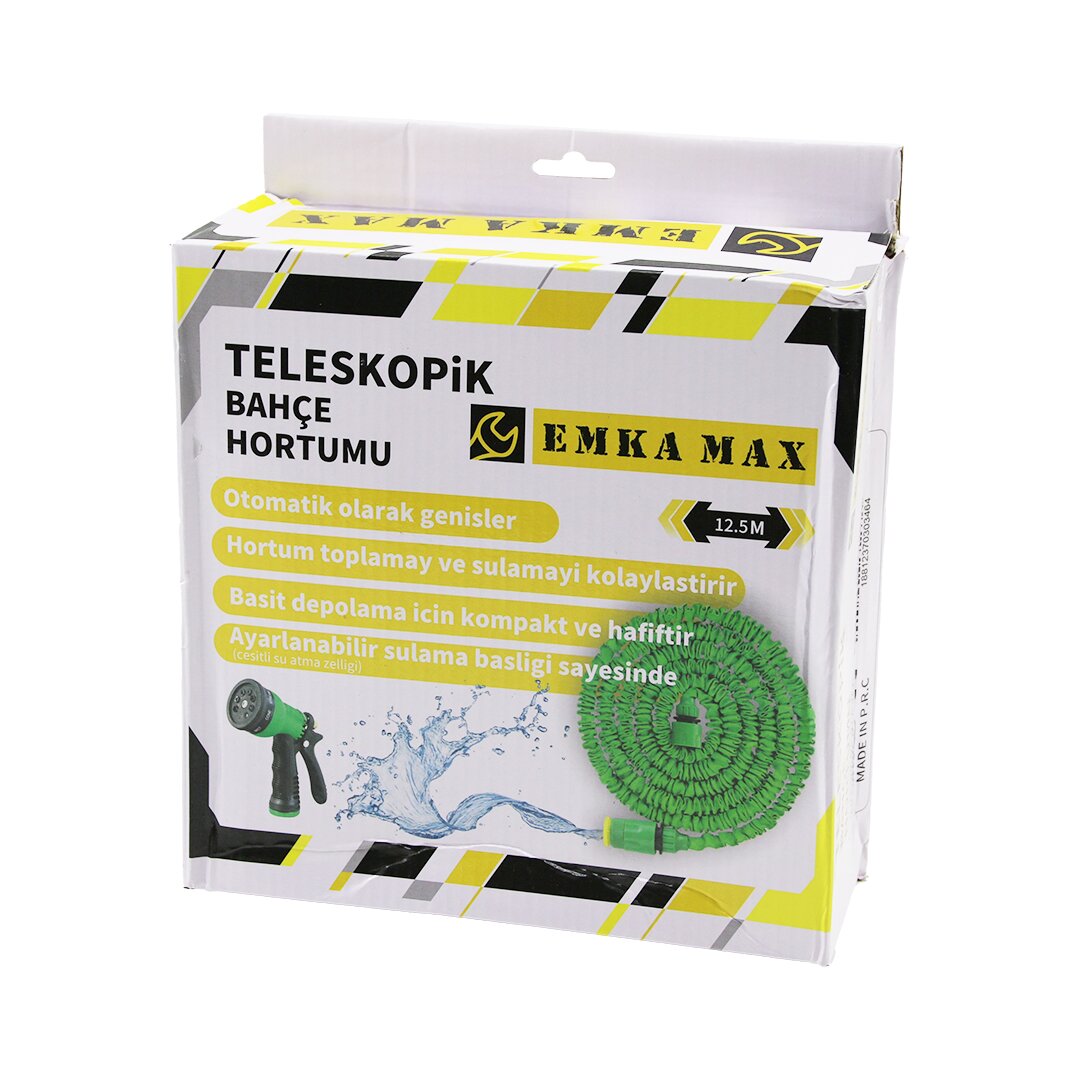 12.5MT TELESKOPİK UZAYAN BAHÇE HORTUMU 7 FONKSİYON AYARLI TETİKLİ TABANCA (5347)