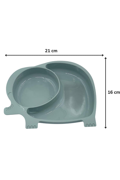 Starixa® Bebek ve Çocuk için Sevimli Fil Model Desenli Yemek Bebek Mama Kabı Bölmeli Tabak
