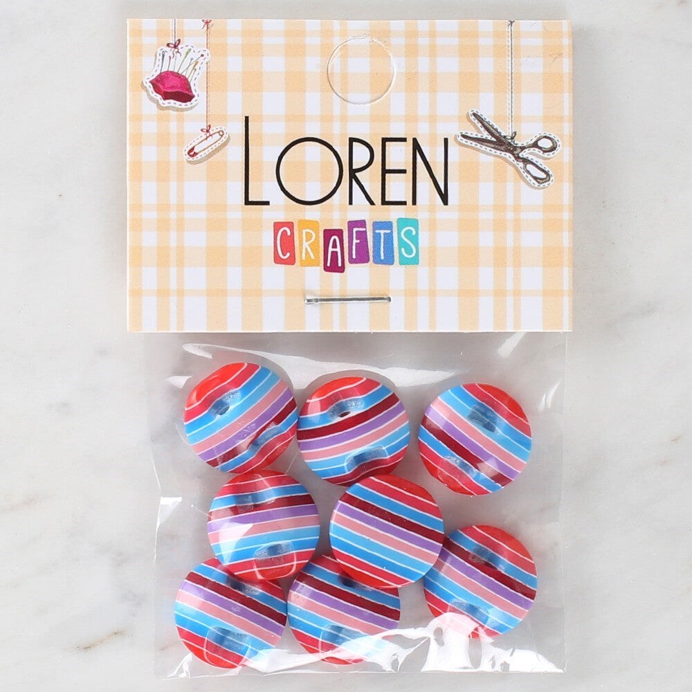 Loren Crafts مجموعة أزرار من 8 قطع منقوشة - 1106