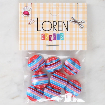 Loren Crafts مجموعة أزرار من 8 قطع منقوشة - 1106