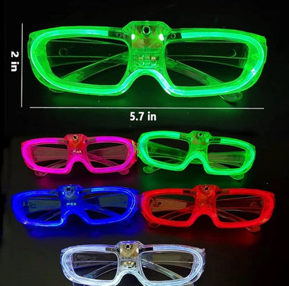 Mey İthalat® Mavi LED Işıklı Parti Gözlüğü 3 Modlu - Glow & Gece Eğlence Gözlüğü