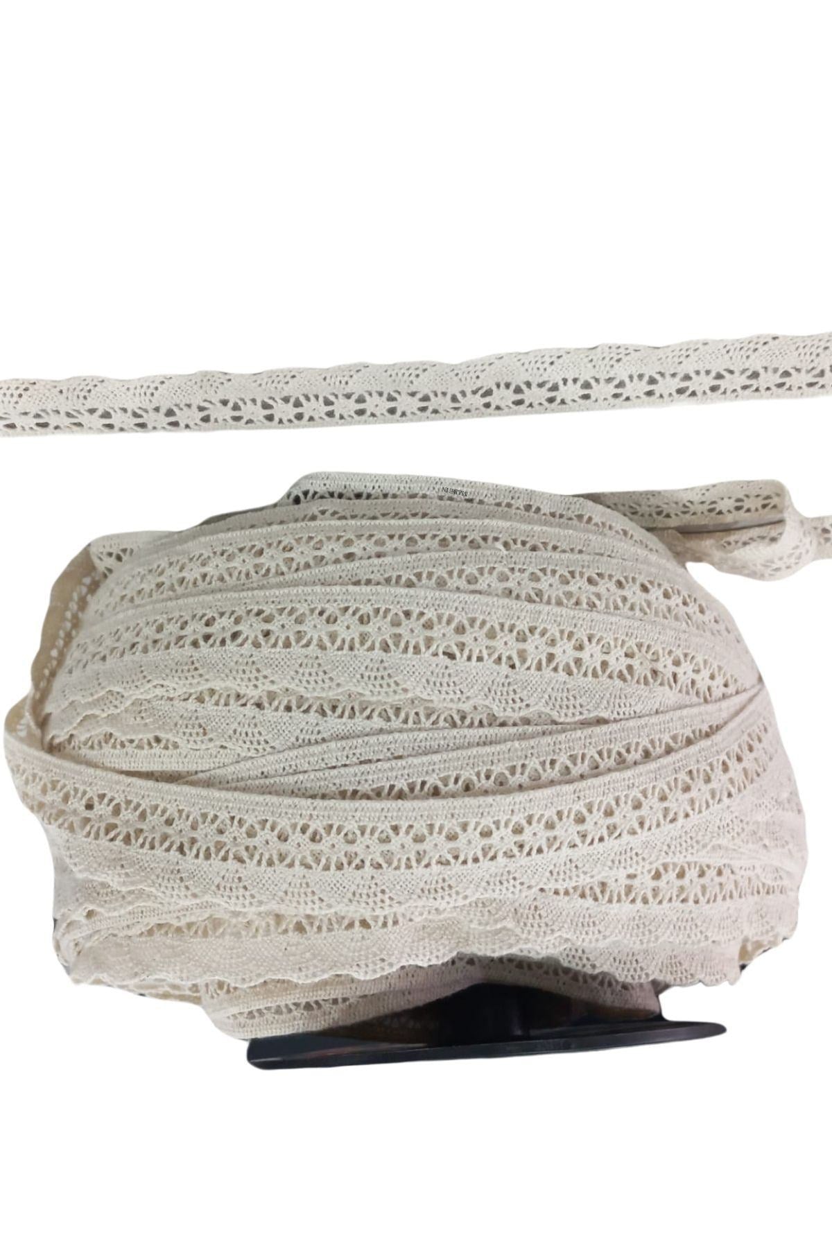 Kopanaki Lace 4 cm Width with Ribbon Cream 5 Meters