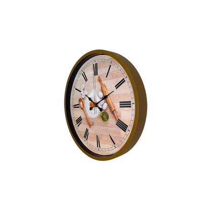 Rustic Bakery Kitchen Kahverengi 36 Cm Duvar Saati
