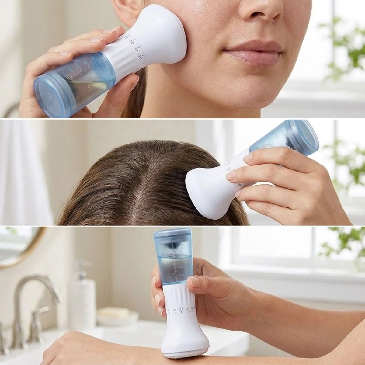 140 İğneli Serum Hazneli Dermaroller - 0-3 mm Ayarlı Dermaroller Mikro İğneli Saç, Cilt ve Vücut Bakım Aparatı (5347)