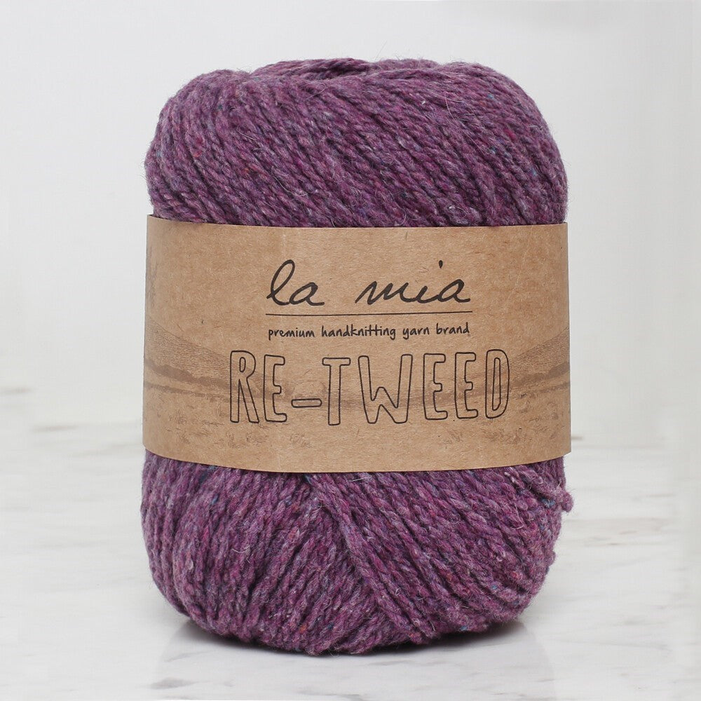 La Mia خيط حياكة يدوي Re-Tweed Mor Melanj - L143 - 34408