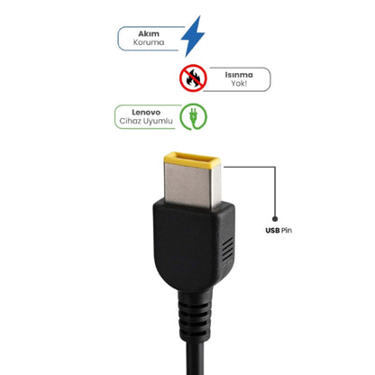 20V 4.5A USB Pin 90W Laptop Adapter For LENOVO