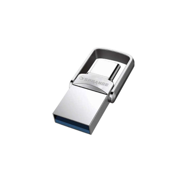 فلاش ديسك معدني بمنفذين USB 3.2 Type-C وUSB سعة 64 جيجابايت