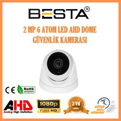 2MP 1080P 3 Dış Mekan 3 İç Mekan Kameralı Ahd Güvenlik Seti