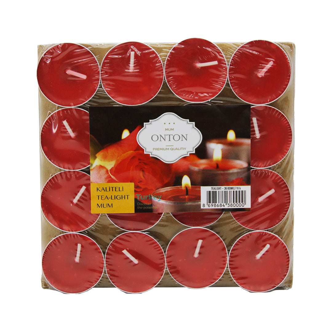 16 PIECE RED TEA LIGHT ROUND CANDLE (5347)