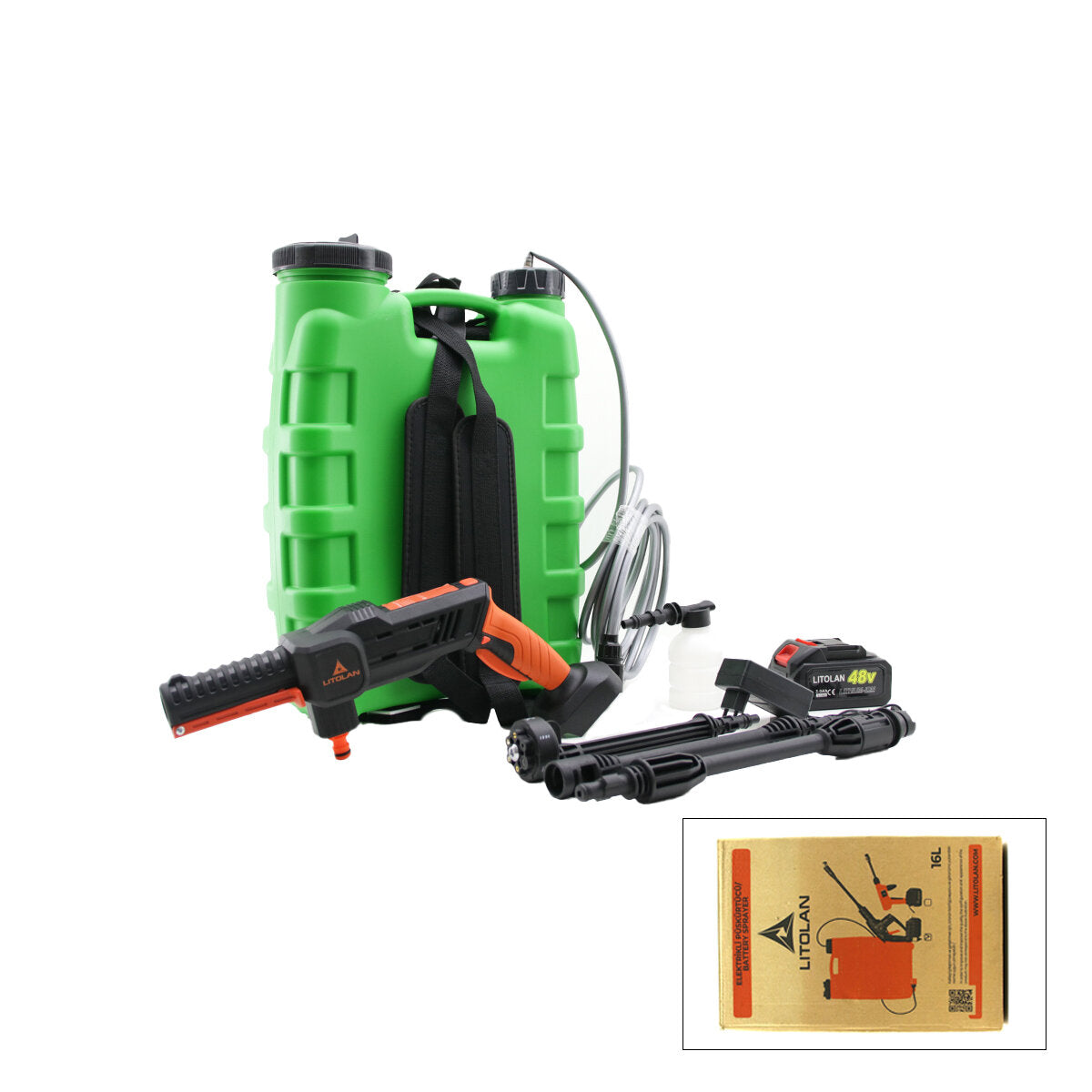 16LT ELEKTİRİKLİ OTO - ARAÇ YIKAMA TABANCASI - İLAÇ POMPASI PÜSKÜRTÜCÜ 4.8V EWASHER (5347)