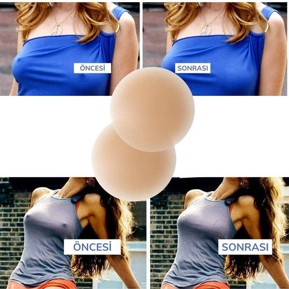 Starixa® Silikon Göğüs Ucu Kapatıcı Gizleyici Bant Aparat  Nipple Pad