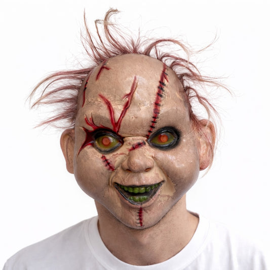 Chucky with Hair Horror Mask - Realistic Stitched and Detailed Mask