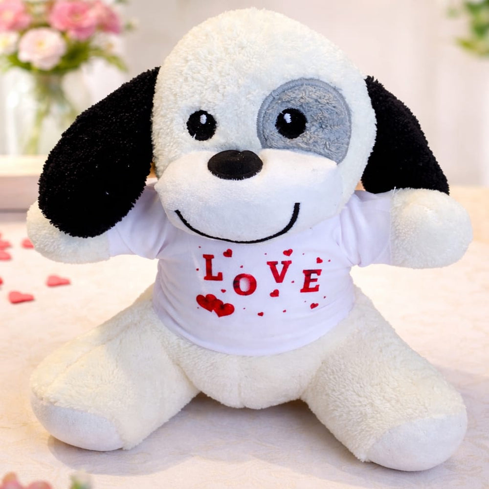كلب بيلوشي منقط لطيف مع تي شيرت Love