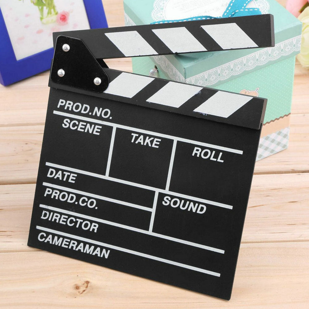 Küçük Boy Dekoratif Sinema Klaketi - Ahşap Tasarım - 20x20 cm