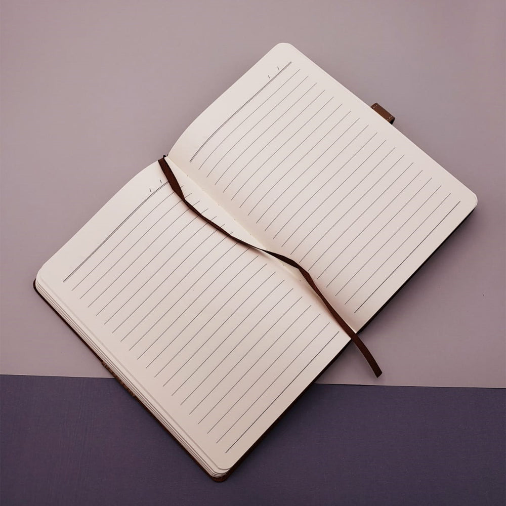 Kutulu - Lüks Deri Desenli Defter ve Metal Kalem - Hediye Seti