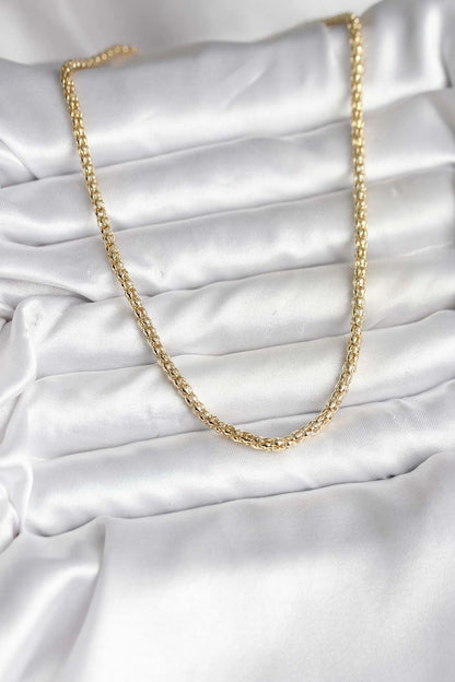Mey İthalat® 14K Gold Renk Kaplama Boru Zincir Model CM Kadın Kolye
