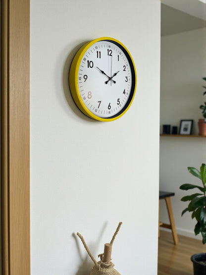 36 Cm Sarı Modern Dekoratif Duvar Saati