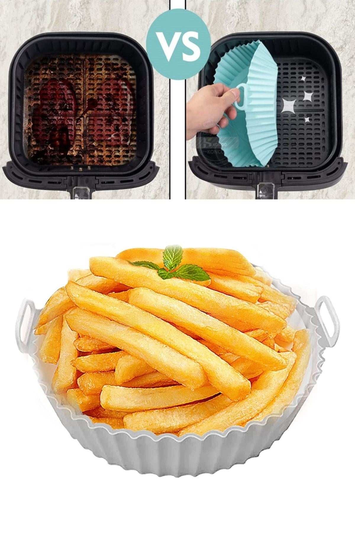 Starixa® Renkli Isıya Dayanıklı Yıkanılabilir Silikon Fırın Ve Airfryer Yuvarlak Model Pişirme Matı 20 Cm