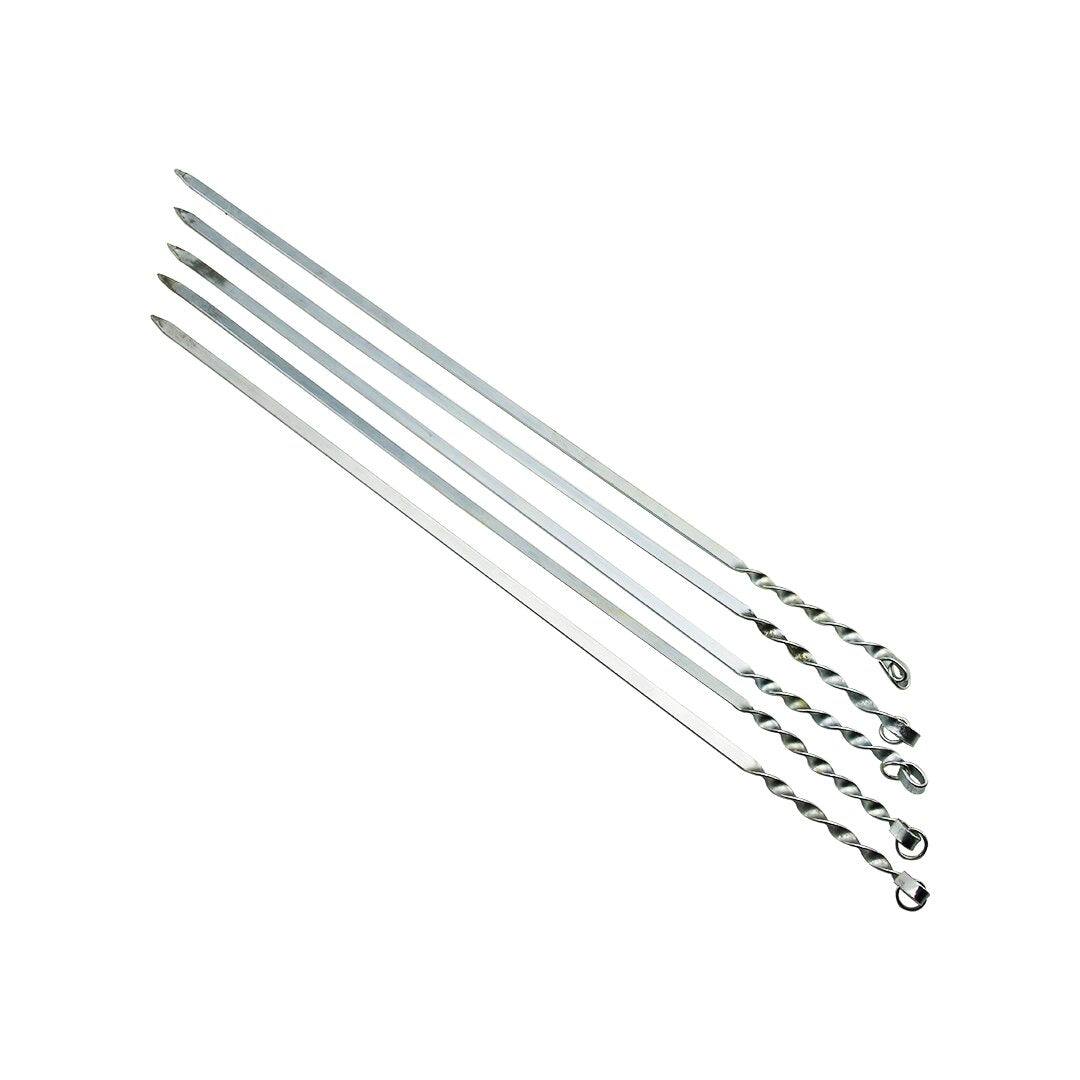 Dar Yassı Mangal Şişi - Burgulu Tasarım - 60 cm - Tavuk ve Kanat İçin