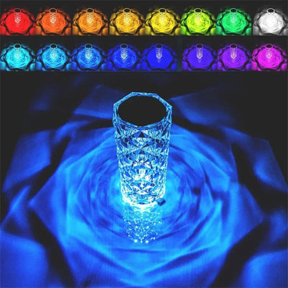 مصباح طاولة كريستال LED يعمل باللمس مع جهاز تحكم عن بعد