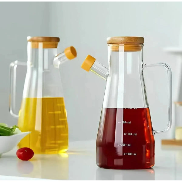 Double Glass Oil Bottle with Stand