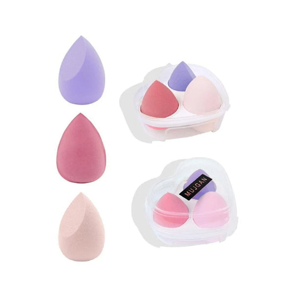 3-Piece Makeup Sponge Set in a Heart-Shaped Box