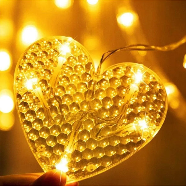 Heart Curtain LED Light 3m 6 Rows 12 Pieces Daylight