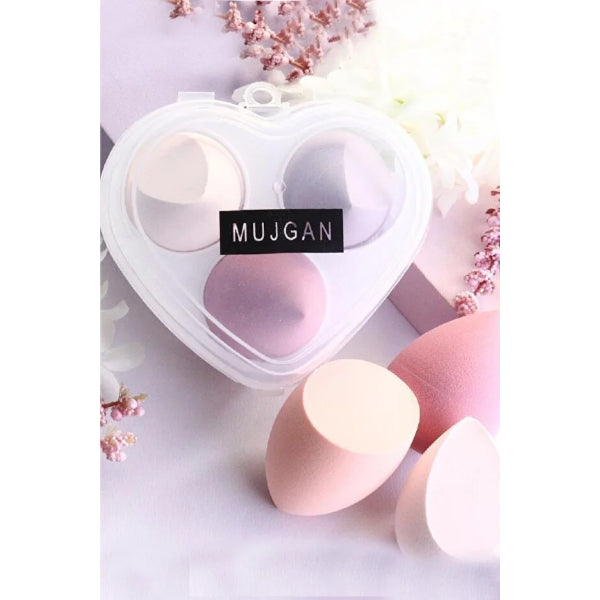 3-Piece Makeup Sponge Set in a Heart-Shaped Box