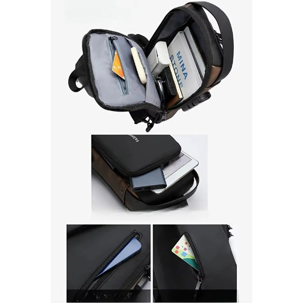 Men's Chest Bag with Power Bank Support