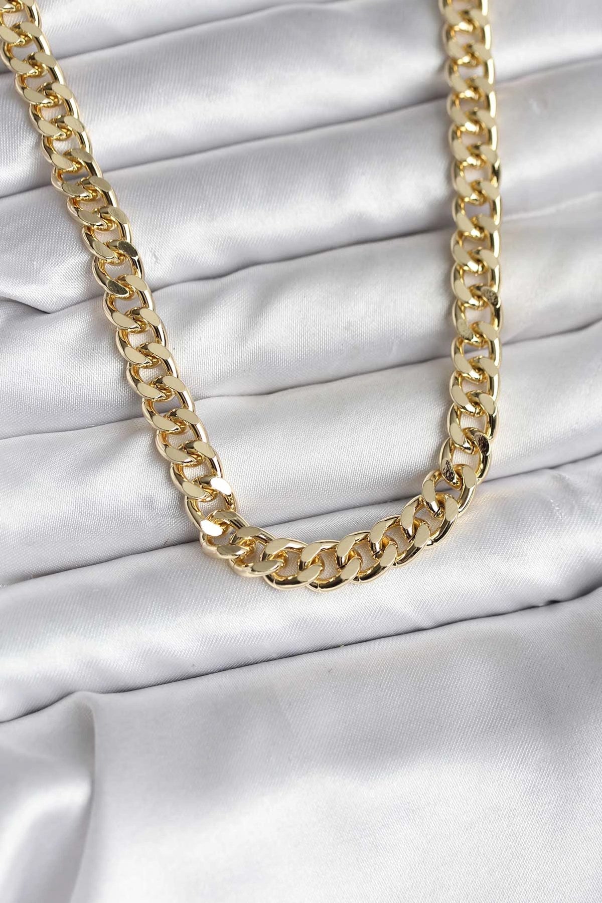 Mey İthalat® 14K Gold Renk Kaplama Kalın Zincir Model CM Kadın Kolye