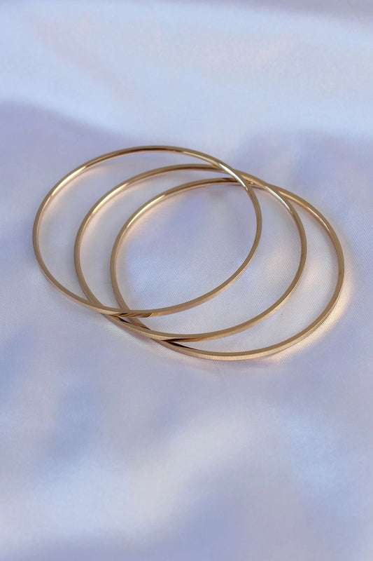Mey İthalat® 316L Çelik Gold Renk Ajda Model Kadın 65 mm Bilezik