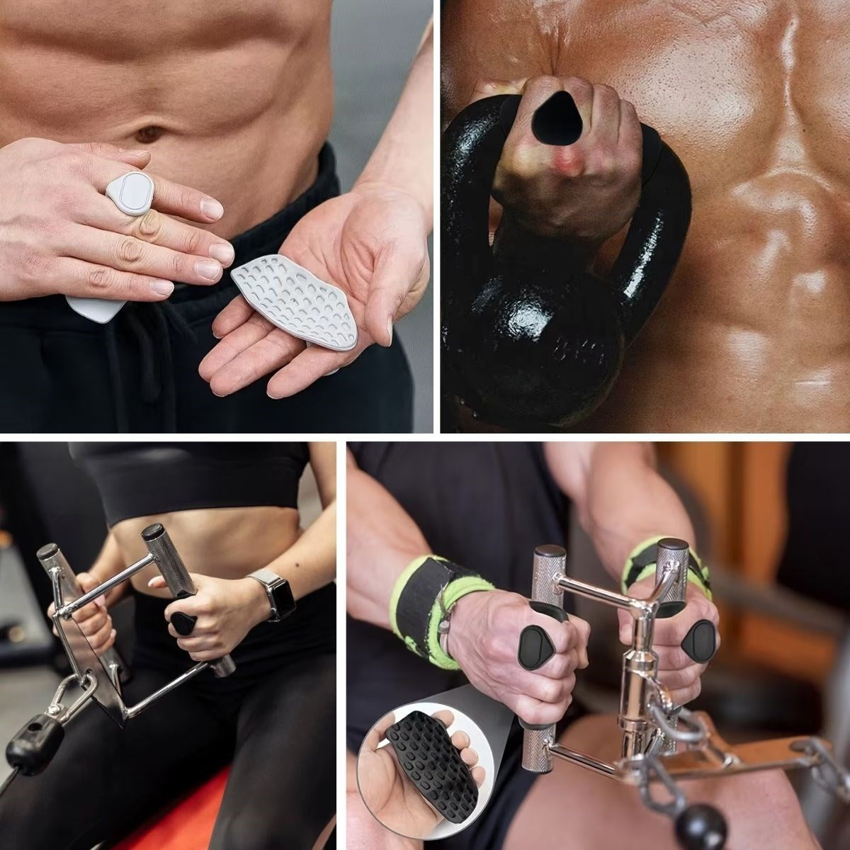 2 Adet Sporcu El Koruma Silikonu - Fitness, Ağırlık Kaldırma ve Antrenman İçin Kaymaz El Pedi (5347)