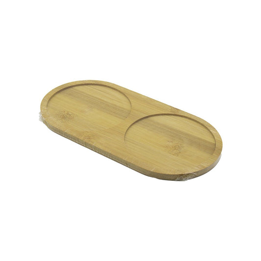 2 BÖLMELİ   OVAL  AHŞAP BAMBU YAĞDANIK ALTLIK  12X24X0.8CM (5347)