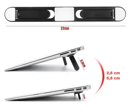 2 Kademeli Katlanabilir ve Yapışkanlı Laptop Standı Siyah (5347)