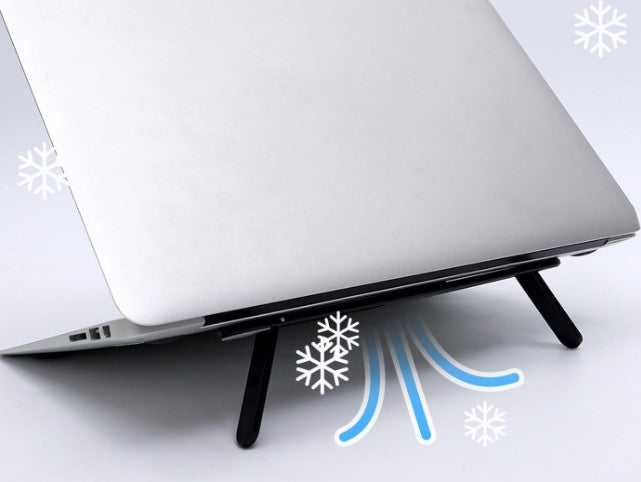 2 Kademeli Katlanabilir ve Yapışkanlı Laptop Standı Siyah (5347)