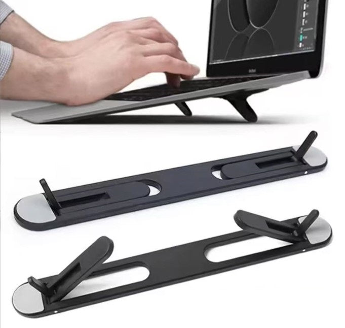2 Kademeli Katlanabilir ve Yapışkanlı Laptop Standı Siyah (5347)