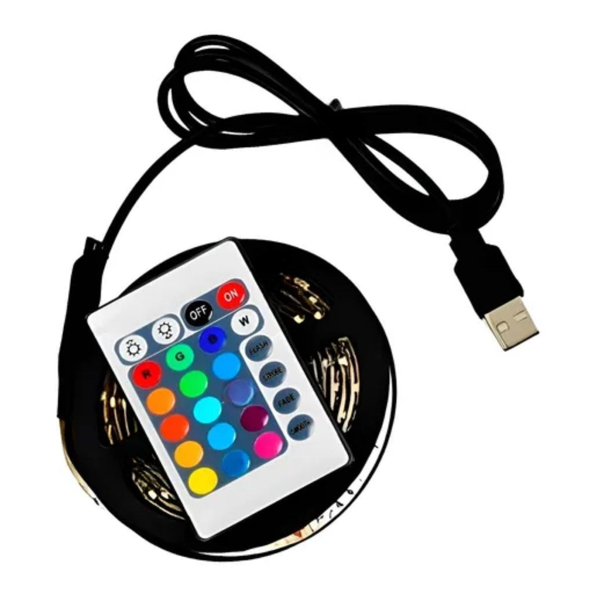 شريط إضاءة LED USB بجهاز تحكم عن بعد بطول 2 متر - إضاءة ديكورية قابلة لتعديل الألوان للأجواء المحيطة (5347)