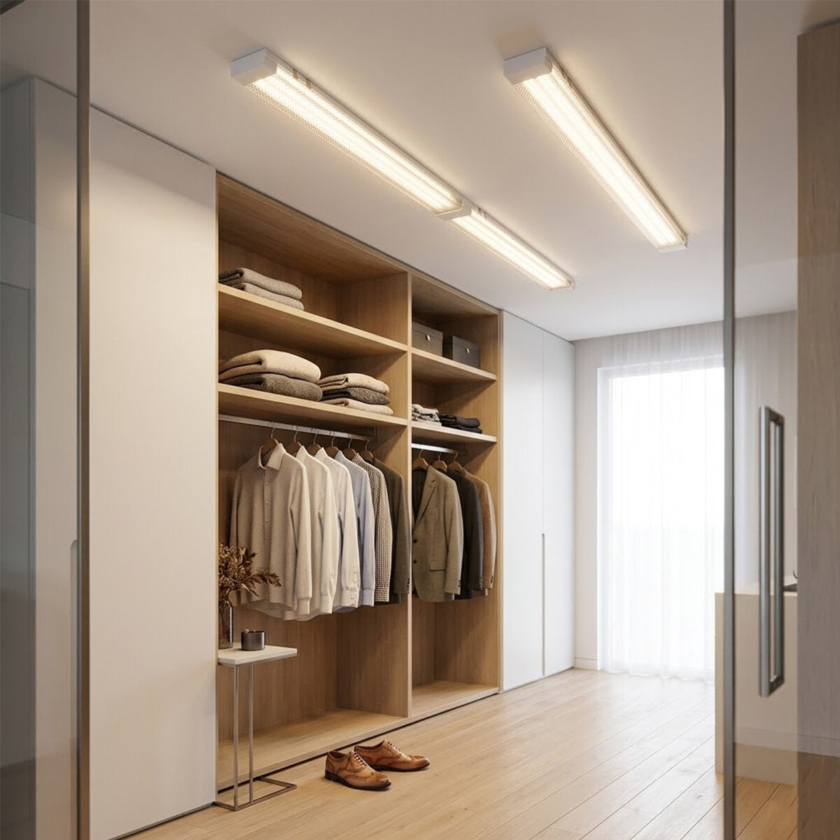 2 PCS 94W 120CM KRİSTAL LED BANT ARMATÜR BEYAZ=6500K ALÜMİNYUM KAPAK IP20 - Y BAĞLANTI EAMP-093/1B (5347)