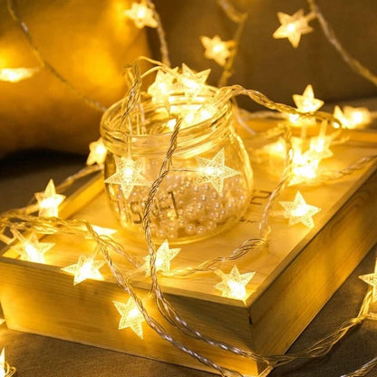 20 مصباح ليد على شكل نجمة صغيرة بطول 5 أمتار بلون ضوء النهار (5347)