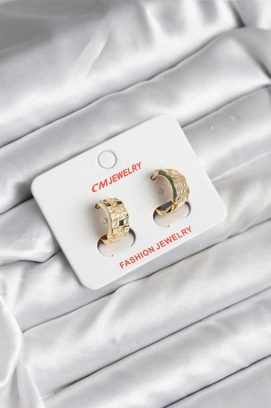 Mey İthalat® 14K Gold Renk Kaplama CM Kadın Küpe