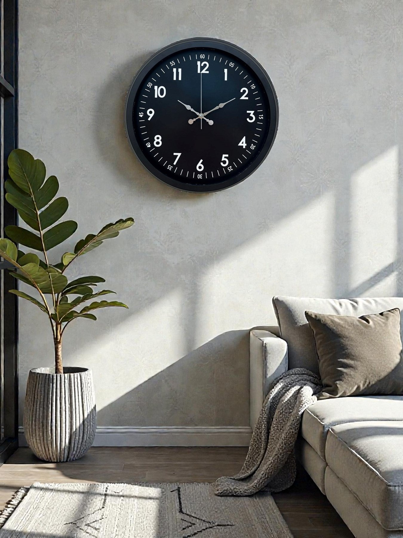 Pure Dark Black 40 Cm Metal Duvar Saati