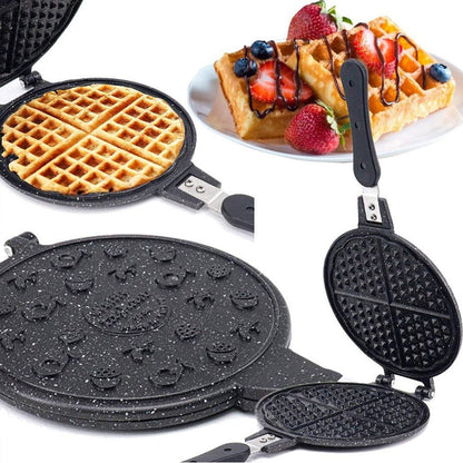 20CM GRANİT DÖKÜM WAFFLE TAVA BAKALİT SAP (5347)