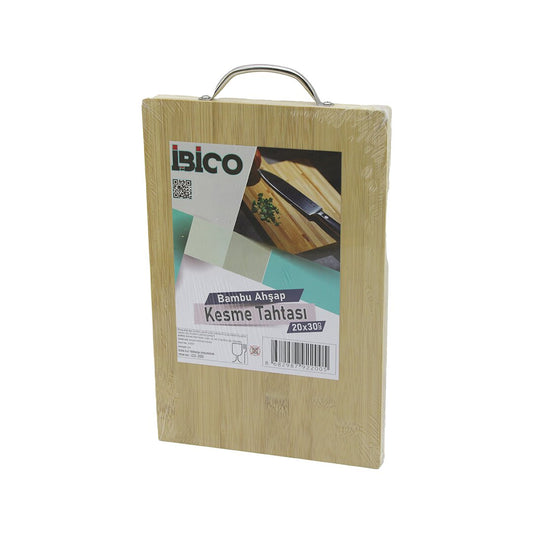 20X30 X 1.7CM LUX AHŞAP BAMBU KESİM PANOSU - KESME TAHTASI METAL KULPLU (5347)