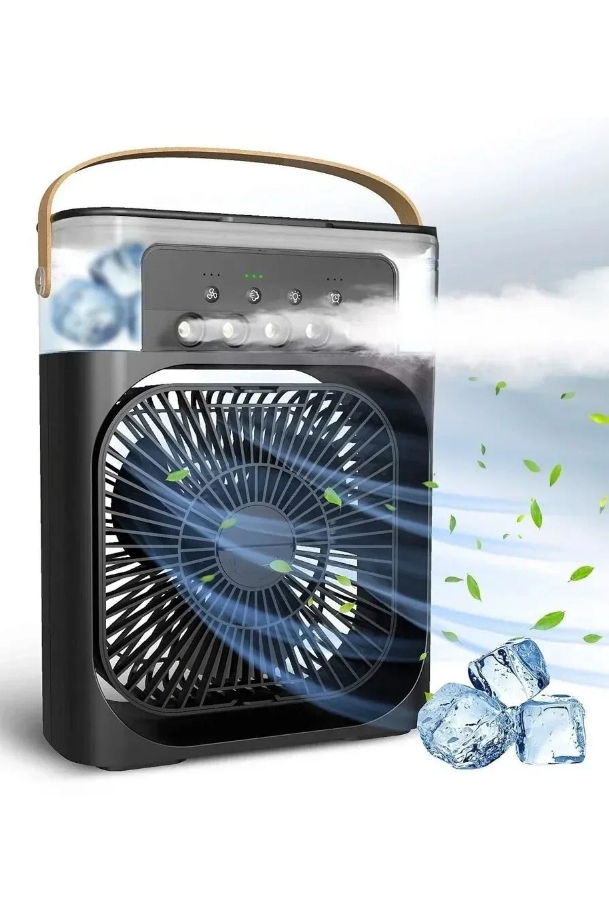 Starixa® Taşınabilir 3 Farklı Mod Ayarlı 7 Farklı Led Işıklı Sulu Soğutmalı Taşınabilir Masaüstü USB Fan Vantilatör