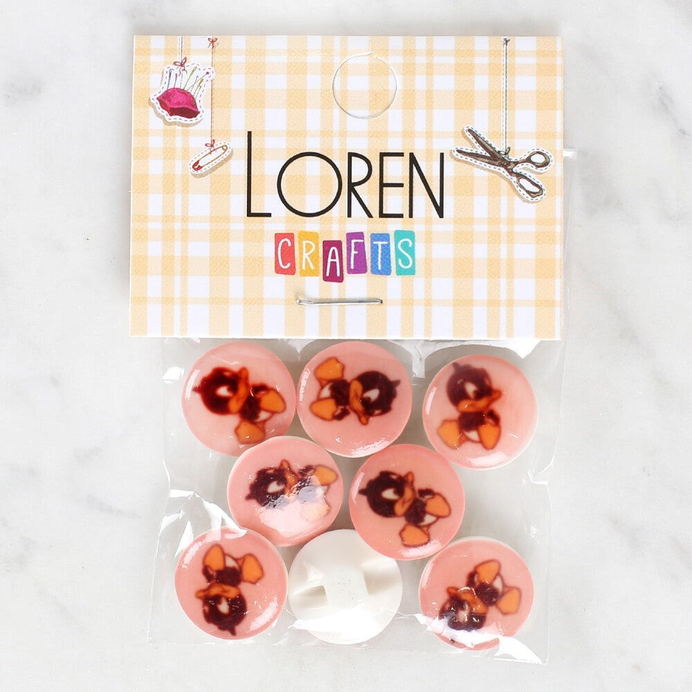 Loren Crafts 8-Piece Duck Button - 1206
