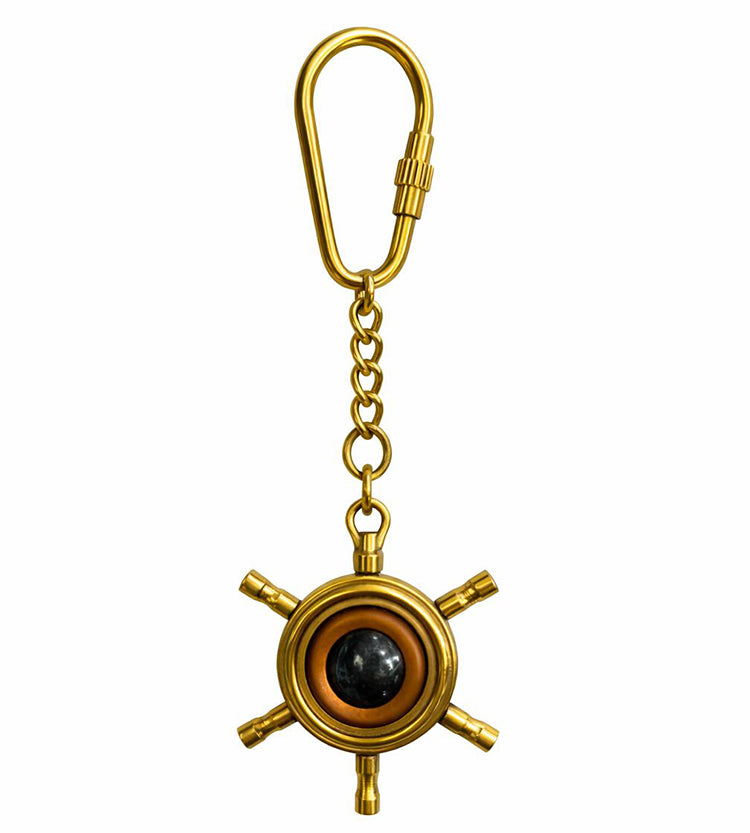 Classic Brass Rudder Design Keychain